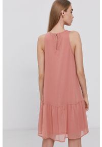 Vero Moda Sukienka kolor różowy mini rozkloszowana. Kolor: różowy. Materiał: tkanina, poliester. Typ sukienki: rozkloszowane. Długość: mini #2