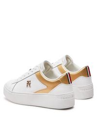 TOMMY HILFIGER - Tommy Hilfiger Sneakersy Th Platform Court Sneaker Gld FW0FW08073 Biały. Kolor: biały. Materiał: skóra. Obcas: na platformie