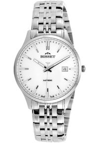 Szwajcarski zegarek męski Bisset BSDF38 szafirowe szkło srebrny srebrna tarcza. Kolor: srebrny, niebieski, wielokolorowy #1