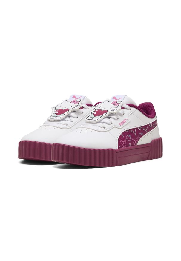 Puma - Dziecięce sneakersy Carina 3.0 PUMA × HELLO KITTY AND FRIENDS PUMA. Kolor: różowy, wielokolorowy, biały. Wzór: motyw z bajki. Sport: turystyka piesza