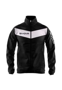 Kurtka piłkarska dla dorosłych Givova Rain Scudo czarno-biała. Kolor: czarny, niebieski, wielokolorowy, biały. Materiał: syntetyk. Sport: piłka nożna #1