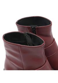 Lasocki Botki T003 Bordowy. Kolor: czerwony. Materiał: skóra #3