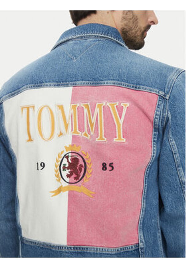 Tommy Jeans Kurtka jeansowa Ryan DM0DM21860 Niebieski Regular Fit. Kolor: niebieski. Materiał: bawełna