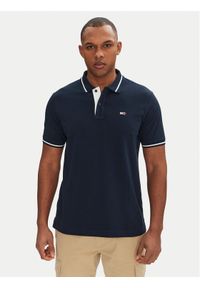 Tommy Jeans Polo DM0DM20745 Granatowy Regular Fit. Typ kołnierza: polo. Kolor: niebieski. Materiał: bawełna #1