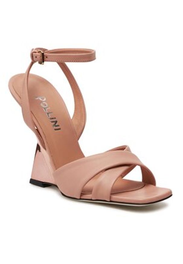 Pollini Sandały SA1602AE1ITEZ609 Różowy. Kolor: różowy. Materiał: skóra