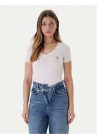 Guess T-Shirt W2YI45 J1314 Różowy Slim Fit. Kolor: różowy. Materiał: bawełna #1
