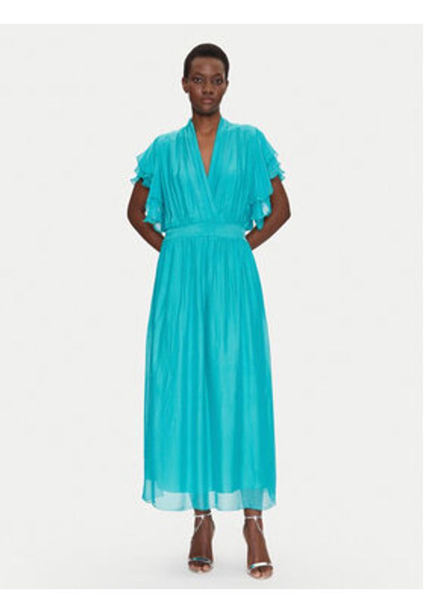 Dixie Sukienka letnia A207W017A Turkusowy Regular Fit. Kolor: turkusowy. Materiał: wiskoza, jedwab. Sezon: lato