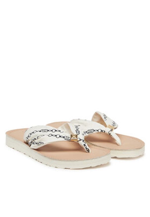 TOMMY HILFIGER - Tommy Hilfiger Japonki Th Chain Print Elevated Sandal FW0FW08519 Biały. Kolor: biały. Materiał: materiał. Wzór: nadruk