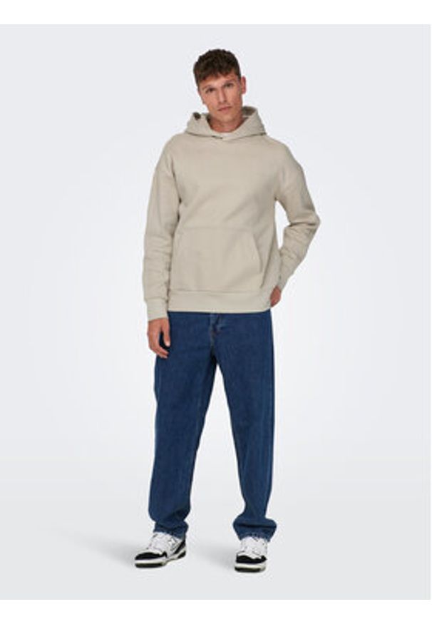 Only & Sons Bluza Dan 22026661 Beżowy Relaxed Fit. Kolor: beżowy. Materiał: bawełna