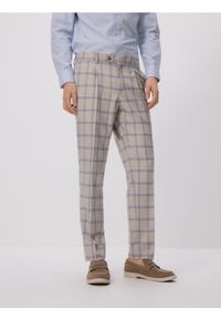 Reserved - Garniturowe spodnie slim fit - beżowy. Kolor: beżowy. Materiał: tkanina #1