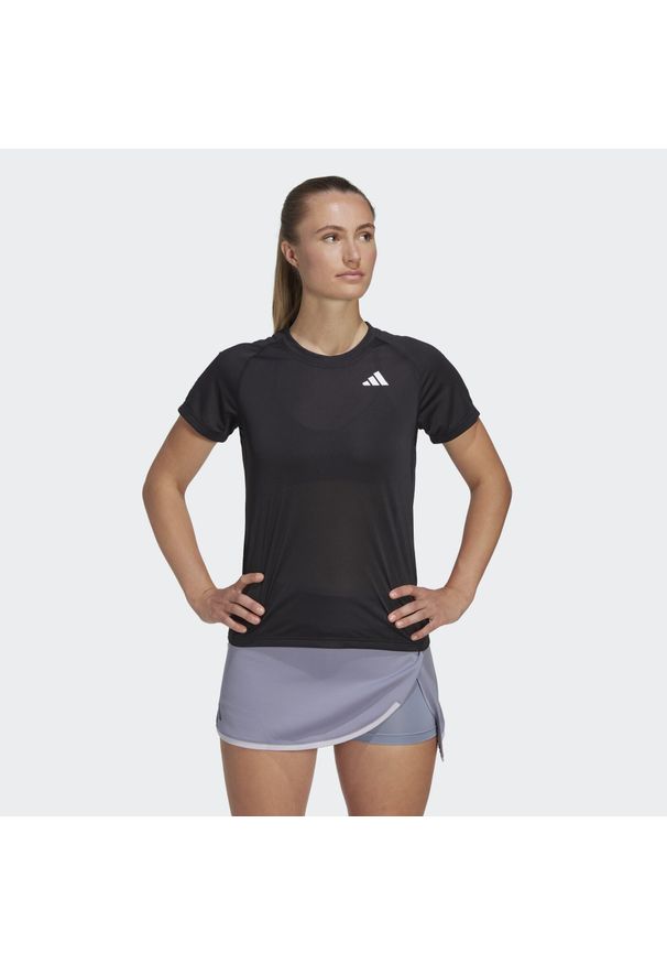 Adidas - Club Tennis Tee. Kolor: czarny. Materiał: materiał. Sport: tenis