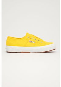 Superga Tenisówki damskie kolor żółty. Nosek buta: okrągły. Zapięcie: sznurówki. Kolor: żółty. Materiał: guma