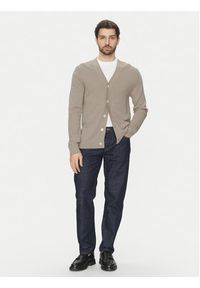 Selected Homme Kardigan Tray 16097127 Beżowy Regular Fit. Kolor: beżowy. Materiał: wełna #4