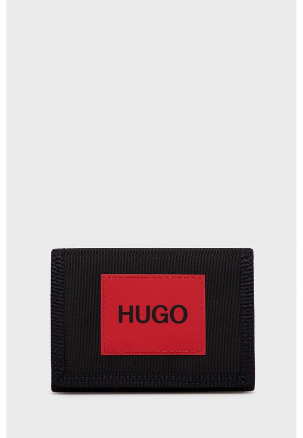 Hugo portfel męski kolor czarny. Kolor: czarny. Materiał: poliester, materiał, poliamid. Wzór: gładki