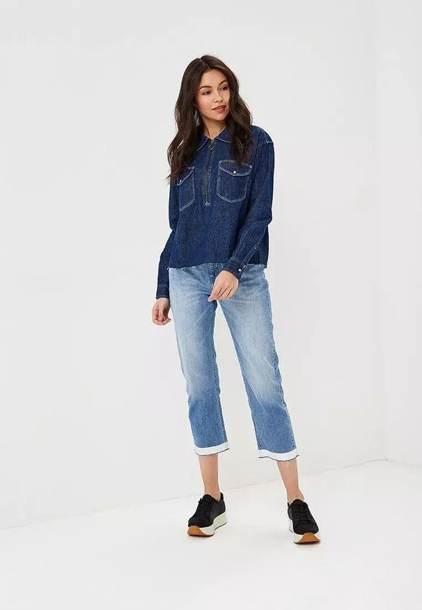 Lee - LEE 1 POCKET SHIRT DAMSKA KOSZULA JEANSOWA RINSE L45PKX36 112110334. Materiał: jeans