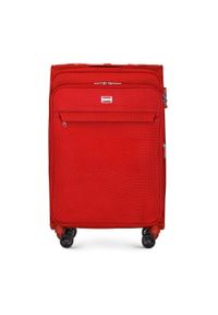 Wittchen - Zestaw jednokolorowych walizek miękkich czerwony. Kolor: czerwony. Materiał: poliester #6