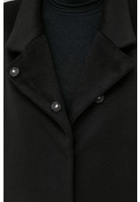 Bruuns Bazaar Płaszcz wełniany Catarina Janilla kolor czarny przejściowy. Kolor: czarny. Materiał: wełna