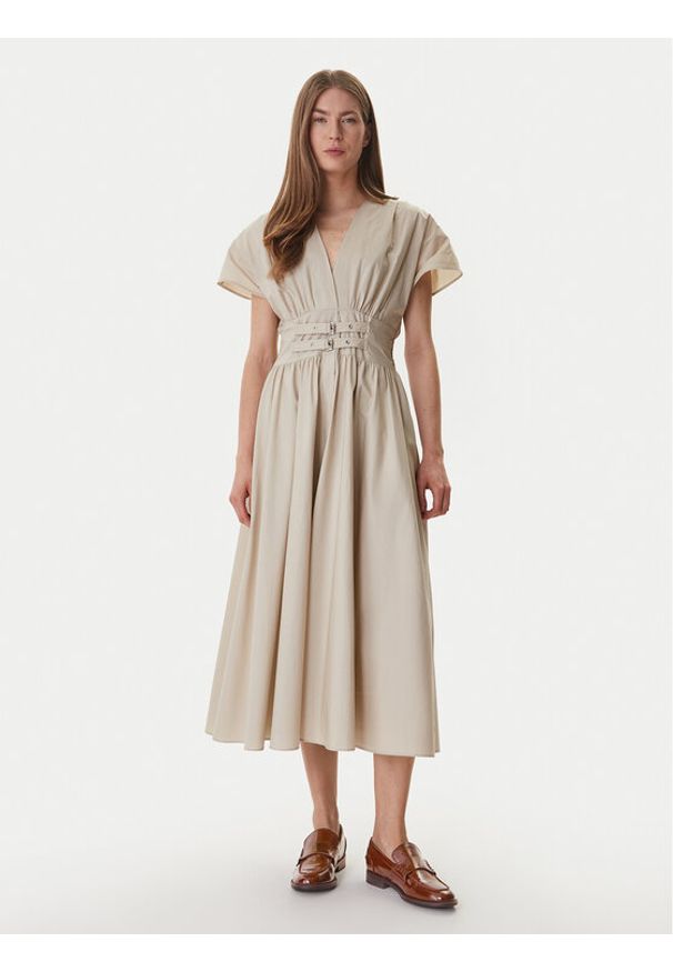 TOMMY HILFIGER - Tommy Hilfiger Bluza UW0UW06093 Beżowy Regular Fit. Kolor: beżowy. Materiał: bawełna