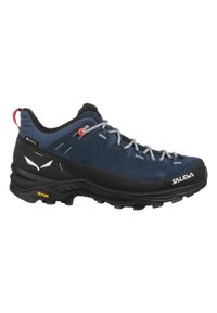 Buty Trekkingowe Damskie Salewa Alp Trainer 2 Gtx. Kolor: wielokolorowy, niebieski, czarny. Materiał: materiał, skóra. Szerokość cholewki: normalna