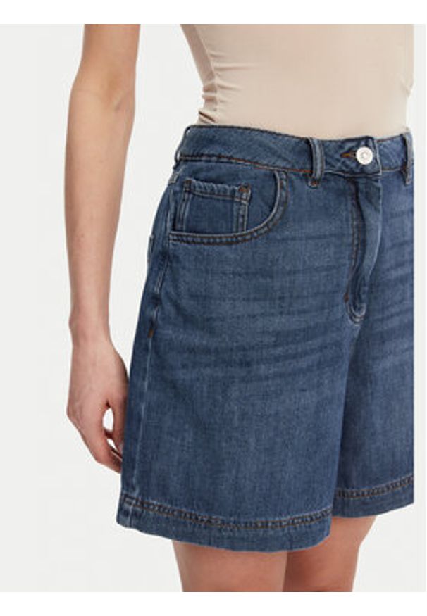 French Connection Szorty jeansowe 79FZG Niebieski Boyfriend Fit. Kolor: niebieski. Materiał: jeans, bawełna