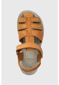 Shoo Pom sandały skórzane dziecięce kolor brązowy. Nosek buta: okrągły. Zapięcie: rzepy. Kolor: brązowy. Materiał: skóra #5