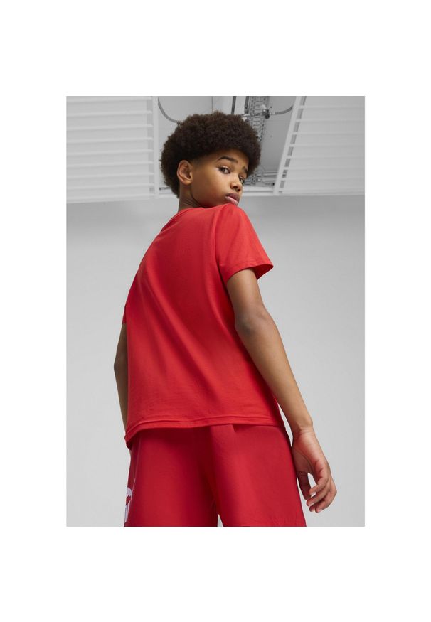 Puma - Młodzieżowa koszulka Essentials Logo Lab Summer PUMA For All Time Red. Kolor: czerwony. Materiał: guma. Wzór: nadruk. Sezon: lato. Sport: joga i pilates