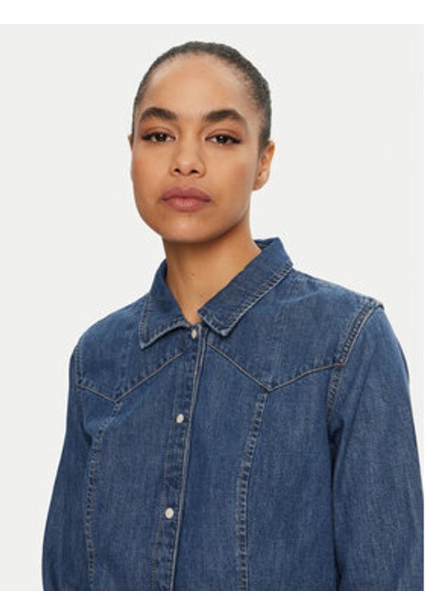Wrangler Sukienka jeansowa 112356498 Niebieski Regular Fit. Kolor: niebieski. Materiał: bawełna