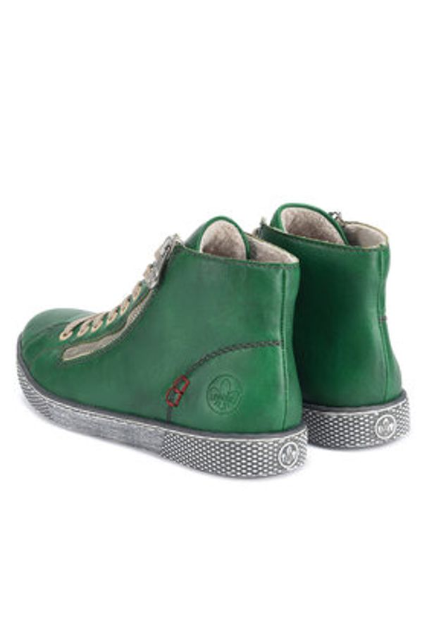 Rieker Trampki Z1221-53 Zielony. Kolor: zielony. Materiał: skóra