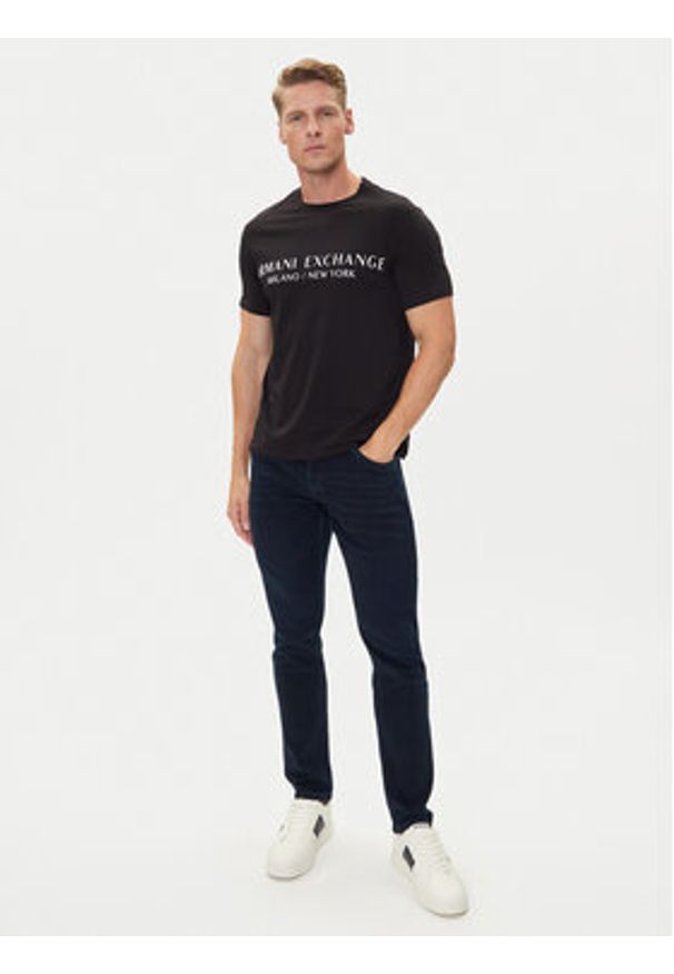 Armani Exchange T-Shirt 8NZT72 Z8H4Z 1200 Czarny Slim Fit. Kolor: czarny. Materiał: bawełna