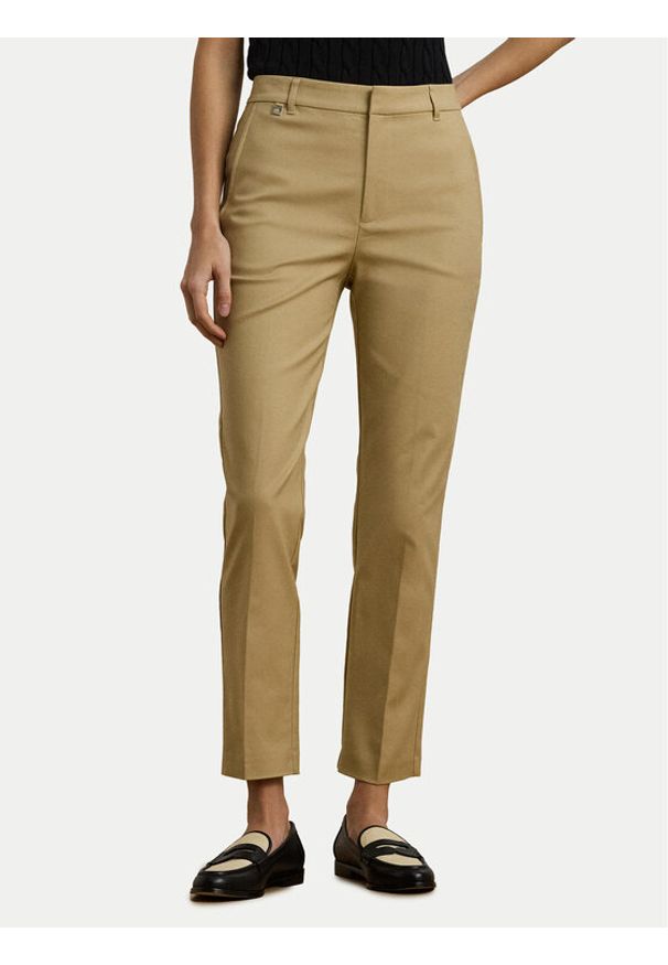 Lauren Ralph Lauren - LAUREN RALPH LAUREN Spodnie materiałowe 200811955006 Beżowy Skinny Fit. Kolor: beżowy. Materiał: bawełna
