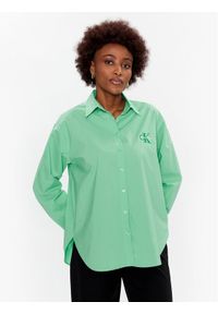 Calvin Klein Jeans Koszula J20J220515 Zielony Relaxed Fit. Kolor: zielony. Materiał: bawełna