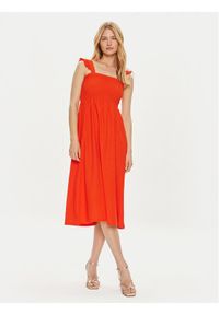 Pieces Sukienka letnia Luna 17147176 Czerwony Regular Fit. Kolor: czerwony. Materiał: syntetyk. Sezon: lato #1