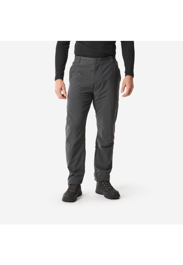 quechua - Spodnie turystyczne męskie Quechua SH100 Warm. Kolor: szary. Materiał: materiał, tkanina. Sezon: zima. Sport: turystyka piesza