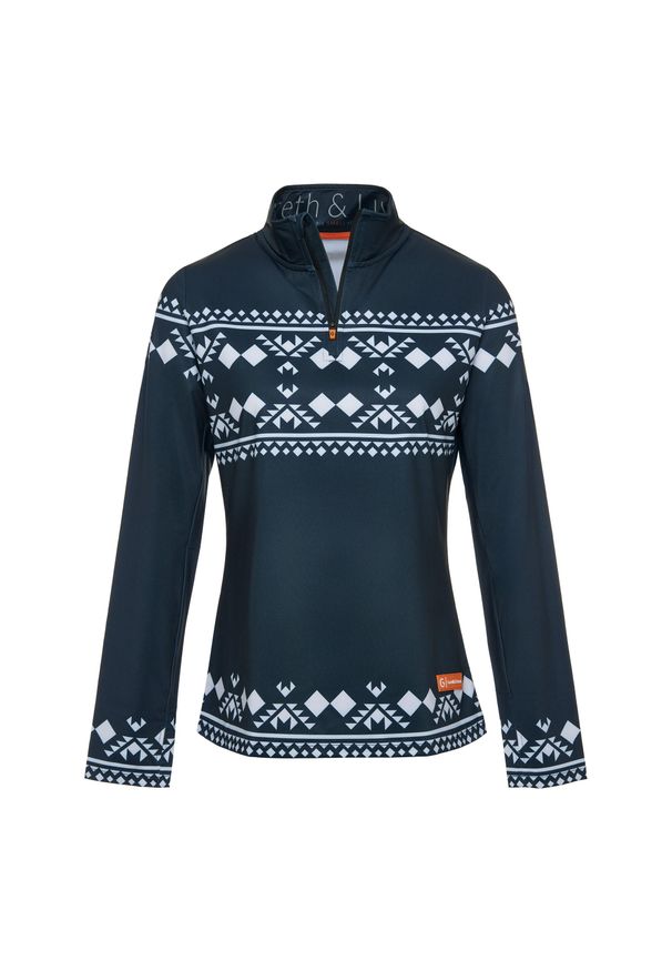 GARETH & LUCAS - Bluza narciarska Damska Gareth & Lucas The One Hundred and Thirteen. Kolor: biały, niebieski, wielokolorowy. Materiał: poliester, elastan. Sezon: zima. Sport: narciarstwo