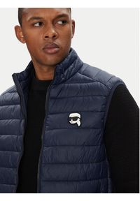 Karl Lagerfeld - KARL LAGERFELD Bezrękawnik 505711 553590 Granatowy Regular Fit. Typ kołnierza: dekolt w karo. Kolor: niebieski. Materiał: syntetyk. Długość rękawa: bez rękawów #6