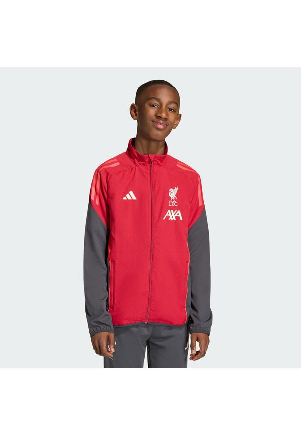 Adidas - Dziecięca bluza reprezentacyjna Liverpool FC Tiro 25 Competition. Kolor: czerwony. Sport: piłka nożna