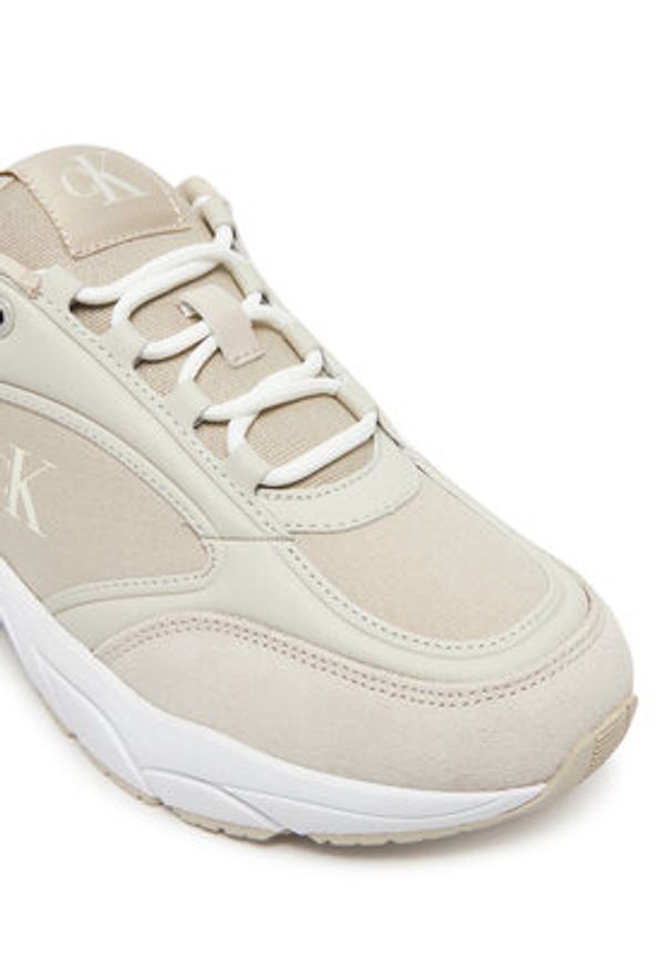 Calvin Klein Jeans Sneakersy Retro Tennis Mg Mix YW0YW01743 Beżowy. Kolor: beżowy. Materiał: materiał