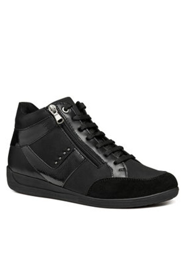 Geox Sneakersy D Myria D4668B 0EKHH C9999 Czarny. Kolor: czarny. Materiał: skóra