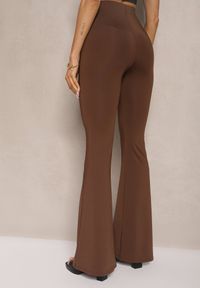 Renee - Brązowe Spodnie Dzwony Efralicea. Kolor: brązowy. Materiał: guma, dzianina, wiskoza. Wzór: gładki. Sezon: lato #5
