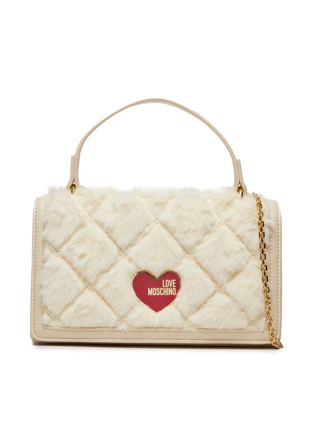 Love Moschino - Torebka LOVE MOSCHINO JC4295PP0HKU112A Offwhite. Kolor: biały. Materiał: skórzane