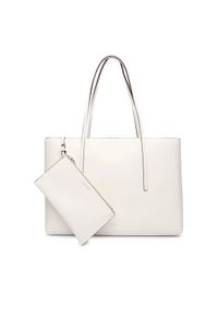 Calvin Klein Torebka Foil Logo Tote W/Pouch LV04F3274G Biały. Kolor: biały. Materiał: skórzane #1