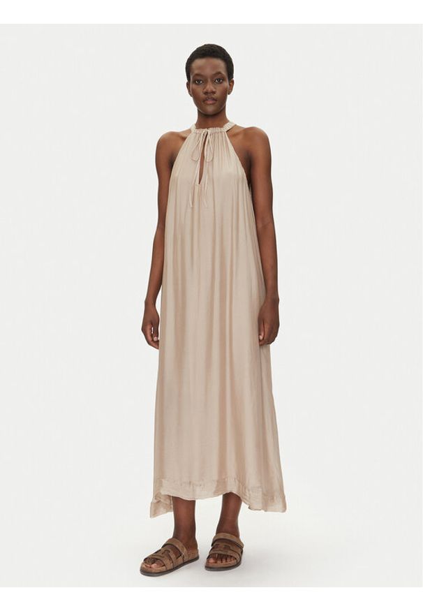 Bomboogie Sukienka letnia AW8993TSET5 Beżowy Relaxed Fit. Kolor: beżowy. Materiał: wiskoza, jedwab. Sezon: lato