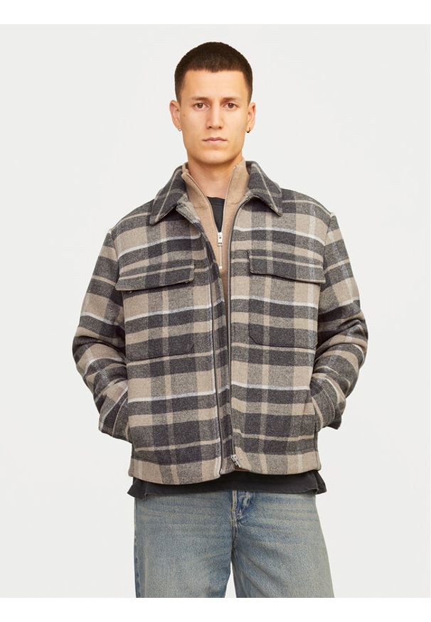 Jack & Jones Kurtka przejściowa Russel 12259393 Beżowy Relaxed Fit. Kolor: beżowy. Materiał: syntetyk