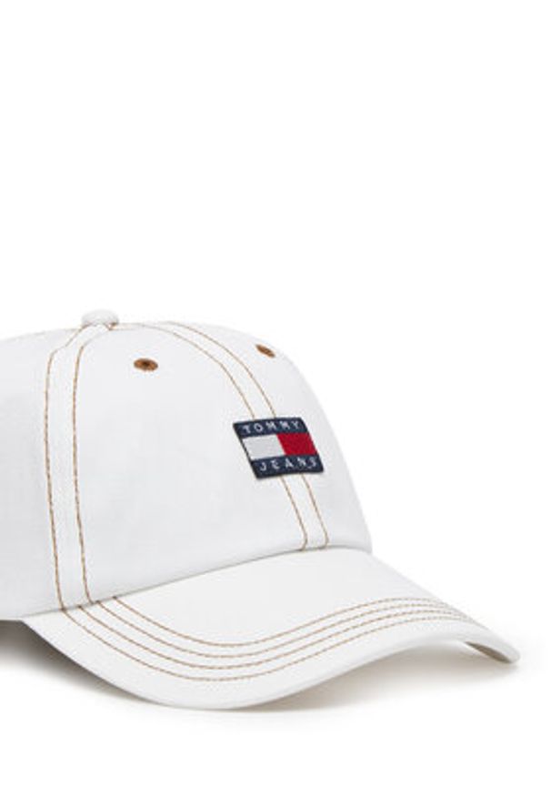 Tommy Jeans Czapka z daszkiem Heritage AW0AW17572 Écru. Kolor: kremowy. Materiał: bawełna