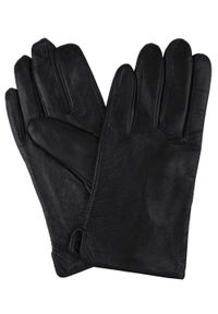 His Story - Czarne Męskie Skórzane Rękawiczki, Skóra Bydlęca -HIS STORY- Eleganckie, Jesienno-Zimowe, Ocieplane. Kolor: czarny. Materiał: skóra. Sezon: zima, jesień. Styl: elegancki #1