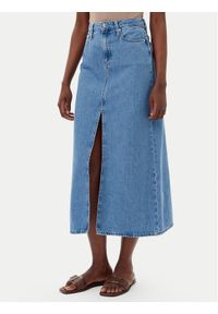 Calvin Klein Jeans Spódnica jeansowa J20J225192 Niebieski Regular Fit. Kolor: niebieski. Materiał: bawełna #1