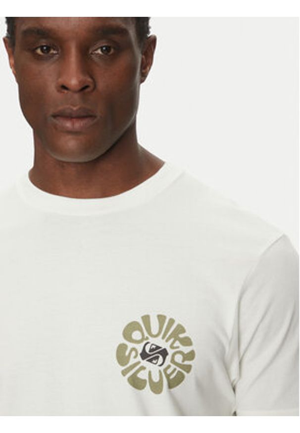 Quiksilver T-Shirt EQYZT08036 Écru Regular Fit. Materiał: bawełna