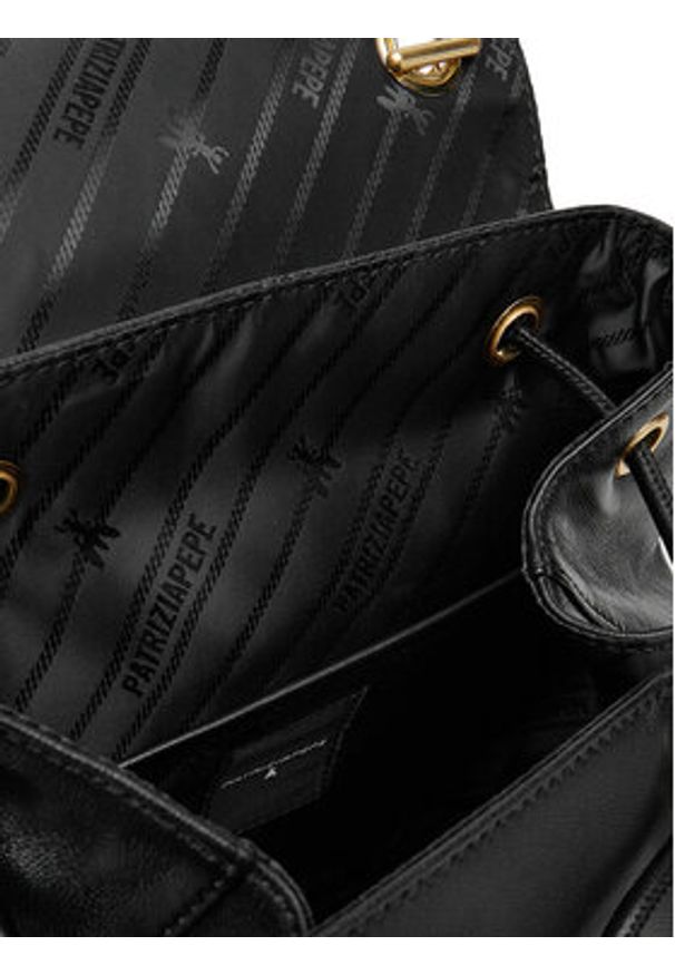 Patrizia Pepe Plecak 2B0137/L113 Czarny. Kolor: czarny. Materiał: skóra