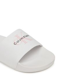 Calvin Klein Jeans Klapki Slide Monogram Wn Logo Ck YW0YW01967 Biały. Kolor: biały. Materiał: materiał #6