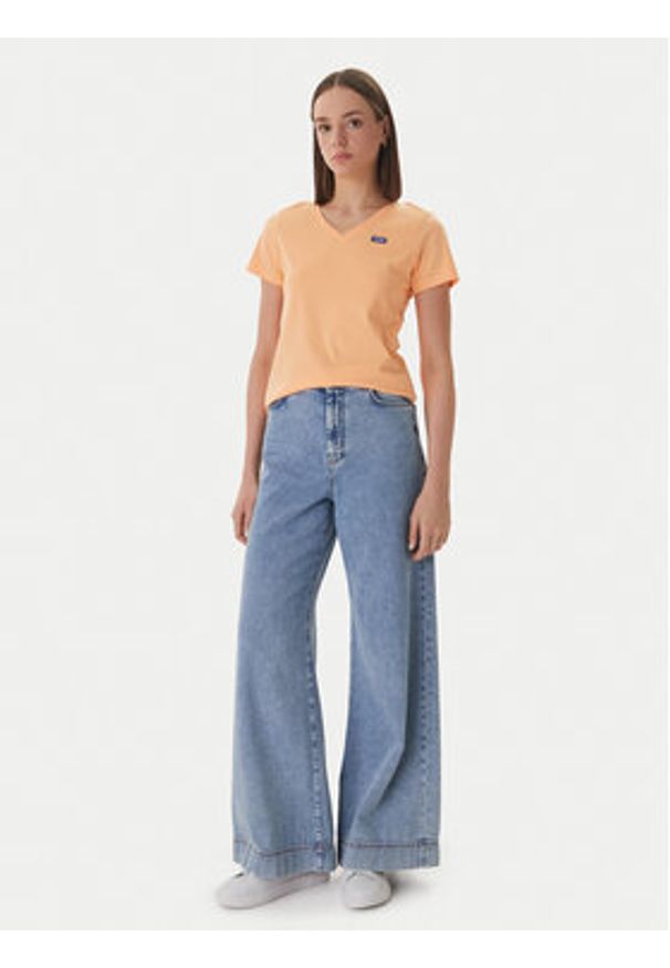 Hugo - HUGO T-Shirt Classic 50513667 Pomarańczowy Slim Fit. Kolor: pomarańczowy. Materiał: bawełna